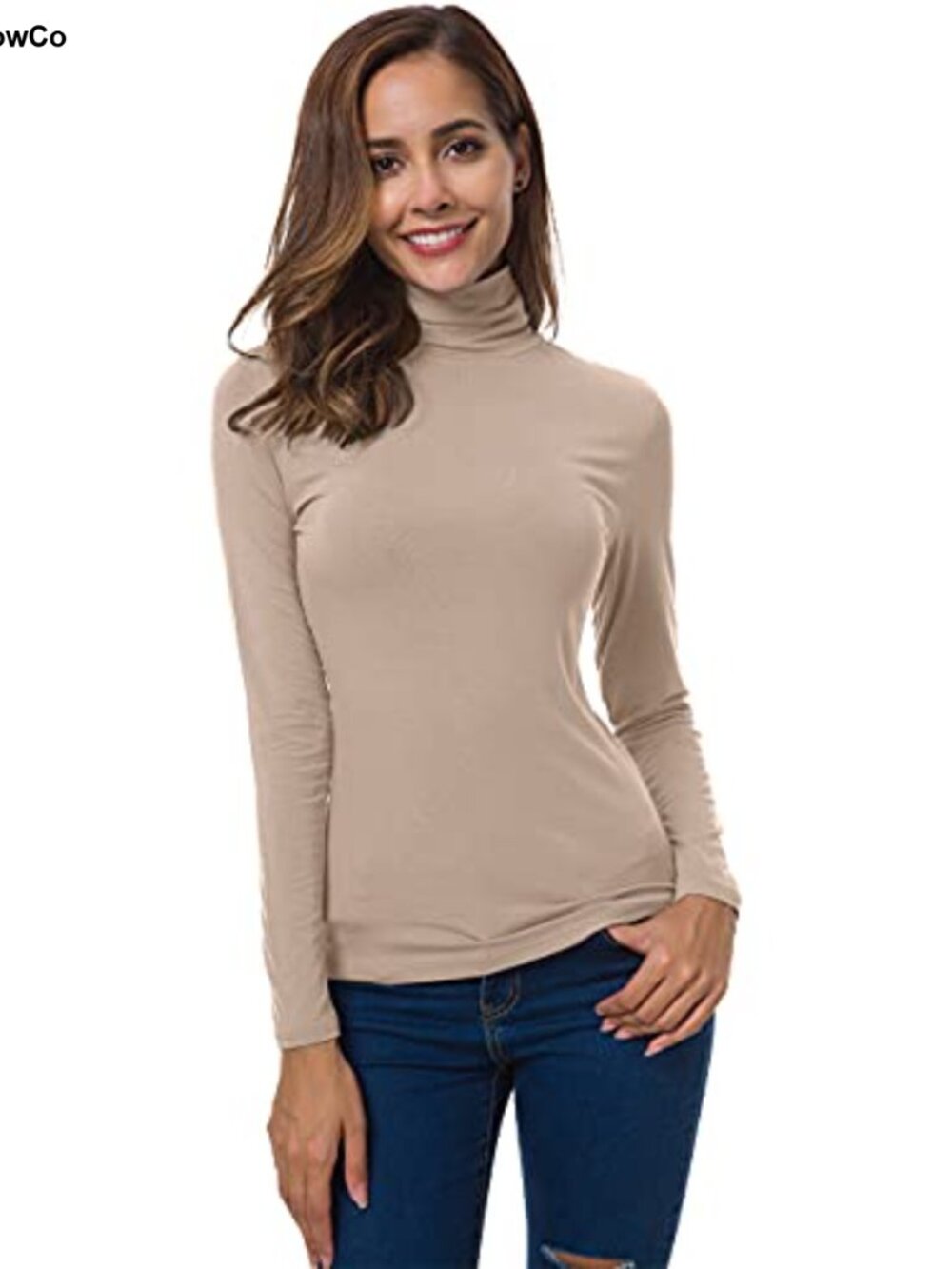 Turtleneck Long Sleeve Slim Lightweight Thermal Base Layer Top - Picture 4 of 6